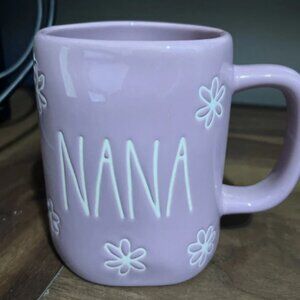 Rae Dunn Ivory Nana Purple Daisy Flowers Mug